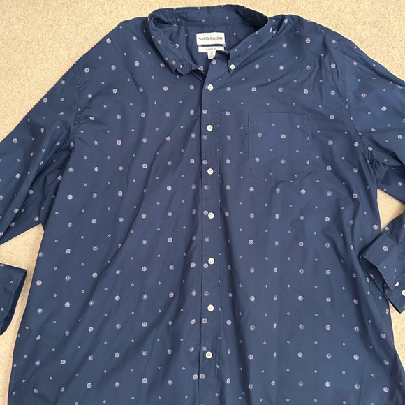 Saddlebred Blue Classic Fit Pattern Long Sleeve Button Down Shirt Size 3XL - Picture 4 of 4